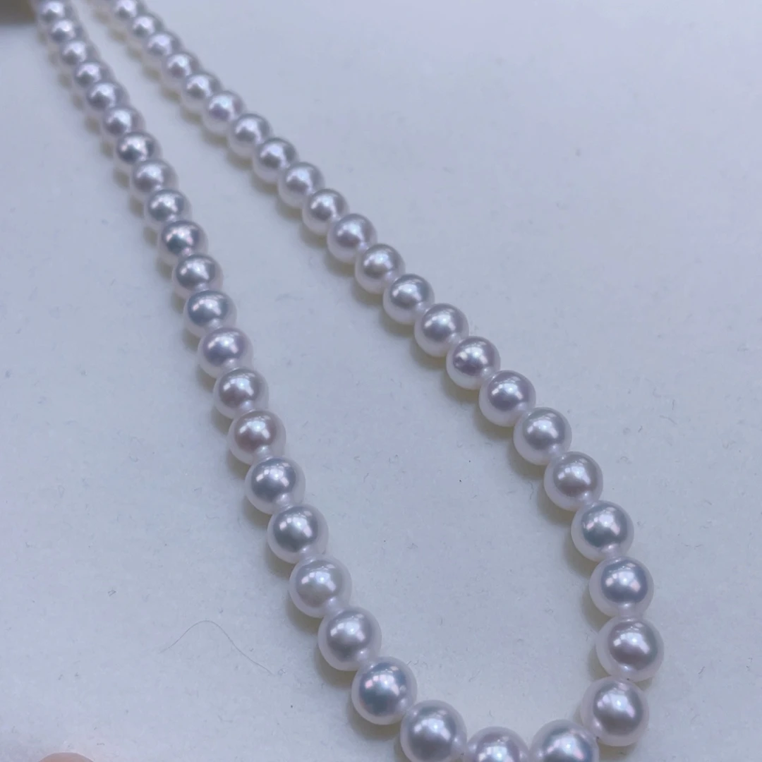 淡水珍珠银S925镶嵌颈饰6/7特亮冷白赛海水