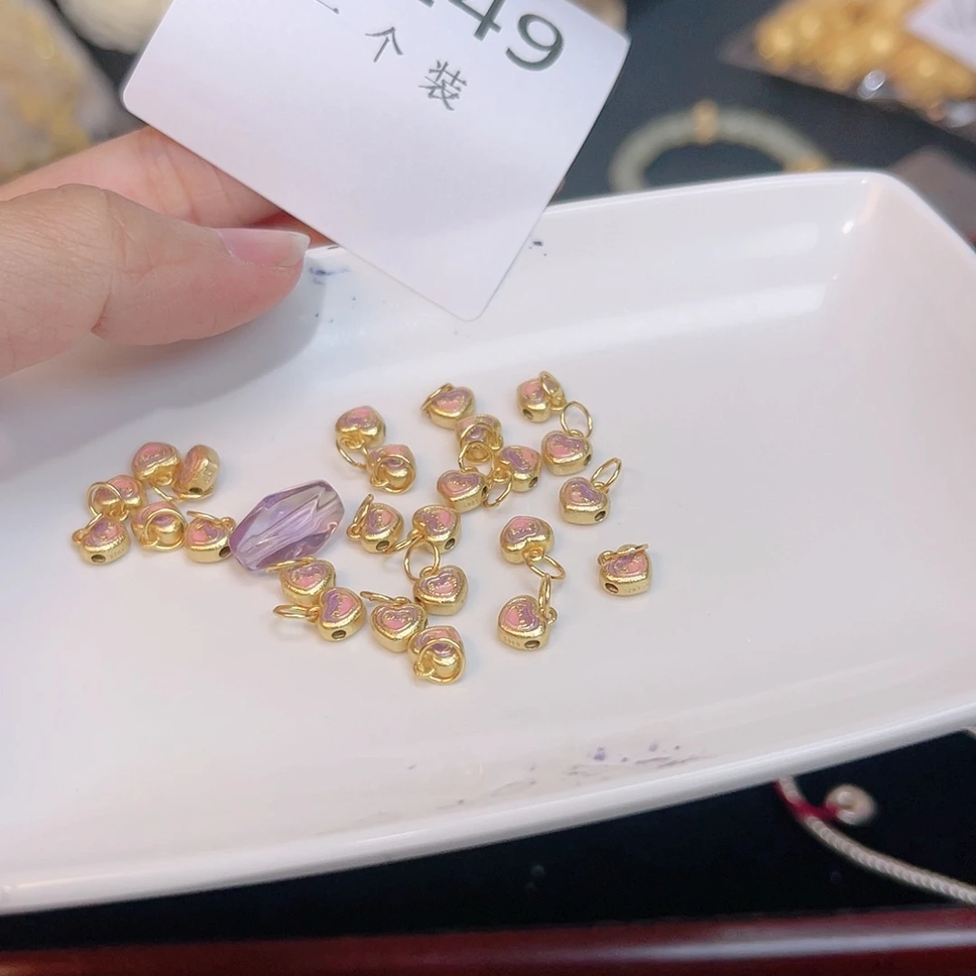 紫晶珠宝半成品银S925镀金镶嵌149