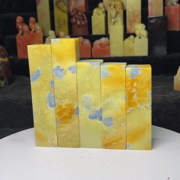 青田石印石蓝花冻