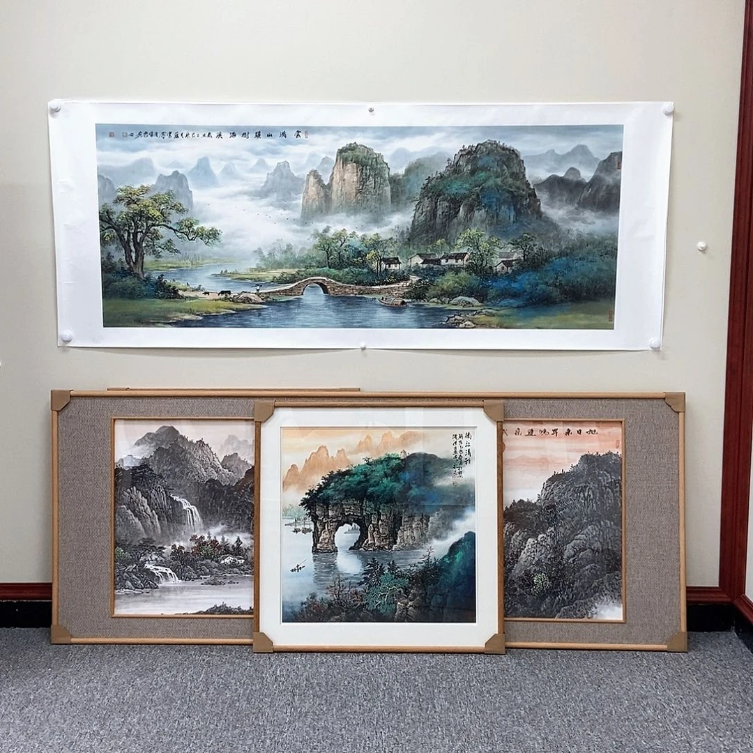 A***陈国画周顺良小六尺，张绪洪斗方