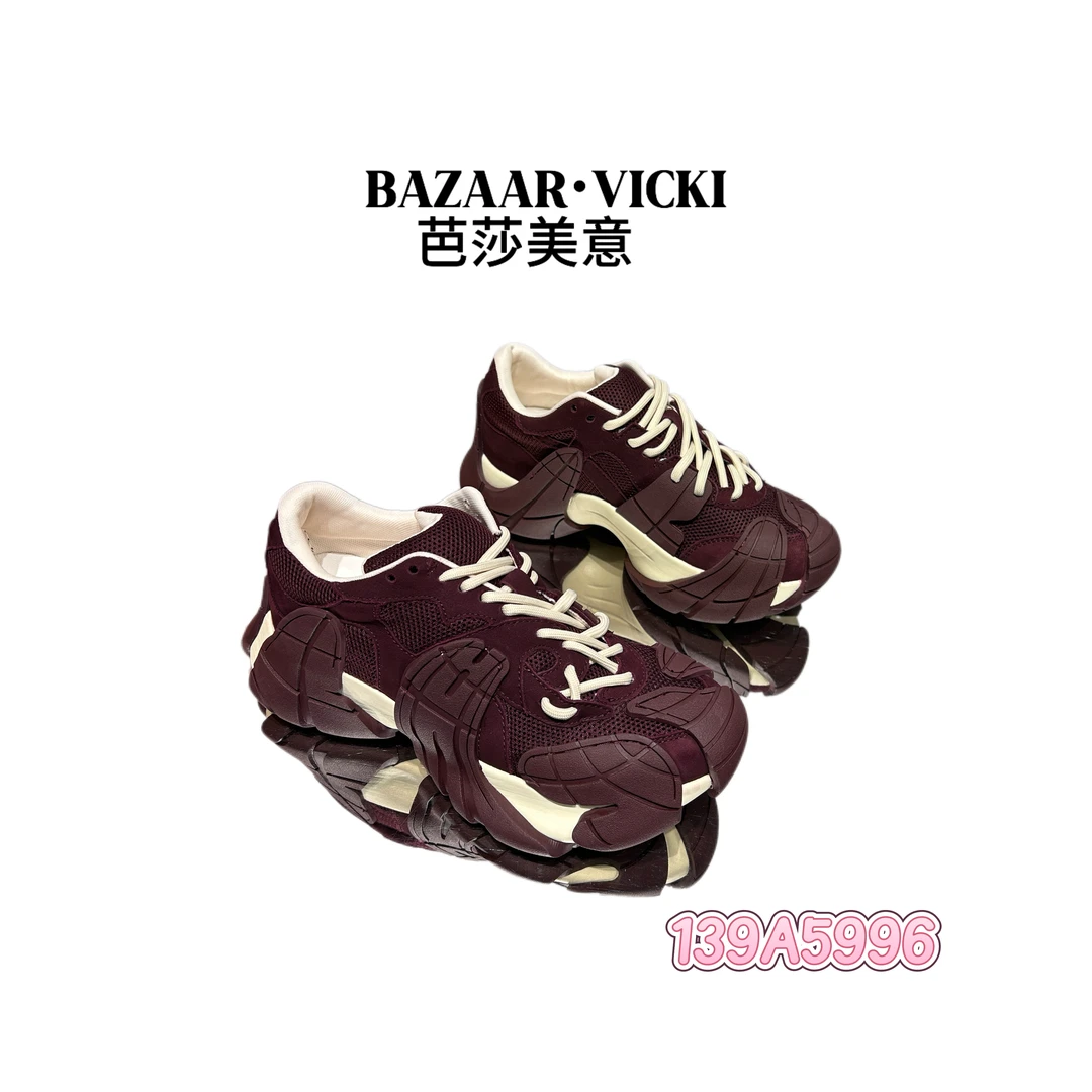 BAZAAR VICKI/芭莎美意139A5996真皮厚底设计感八爪鱼网红潮鞋女