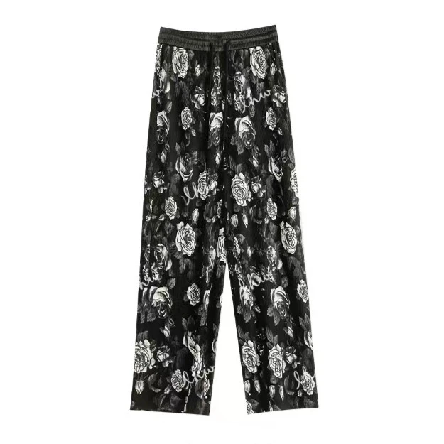 夏季新款时尚山茶花休闲裤1811195
