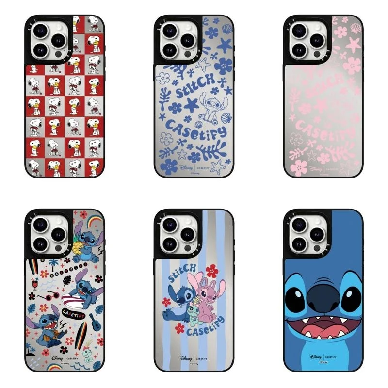 [多啦A梦海绵宝宝史努比史迪仔]合集黑框镜面CASETI苹果手机壳16p