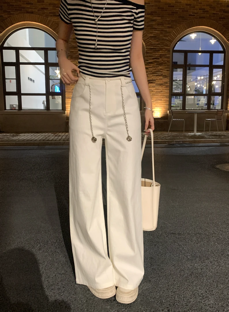 【芝士Cheese】自在感   显瘦杏色高腰时尚时尚百搭简约纯色长裤