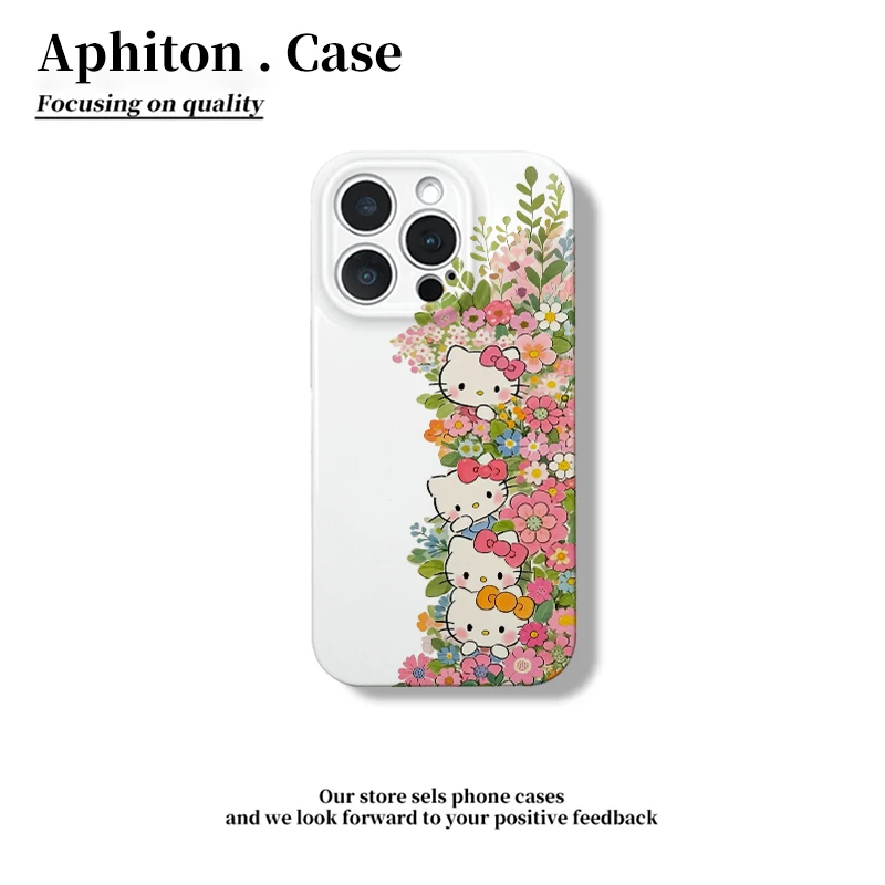 奥菲顿花丛KT猫适用苹果17/16菲林硬手机壳华为P70vivo小米15oppo