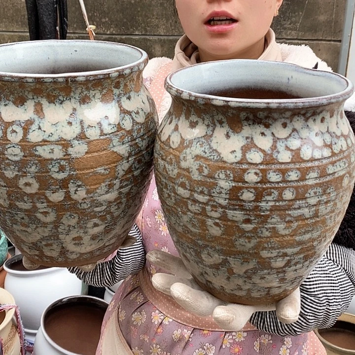 紫砂花盆瑕疵口17高21