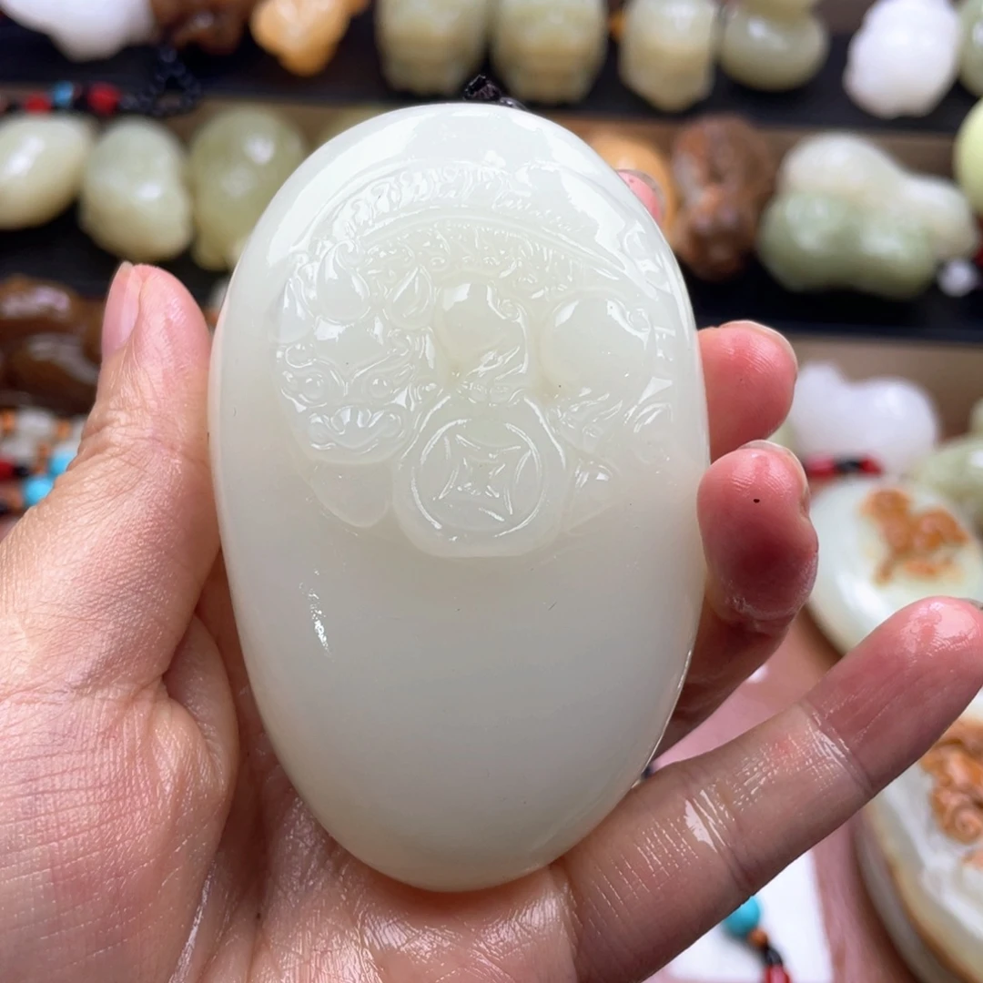 南***吉石材天然古青石手把件