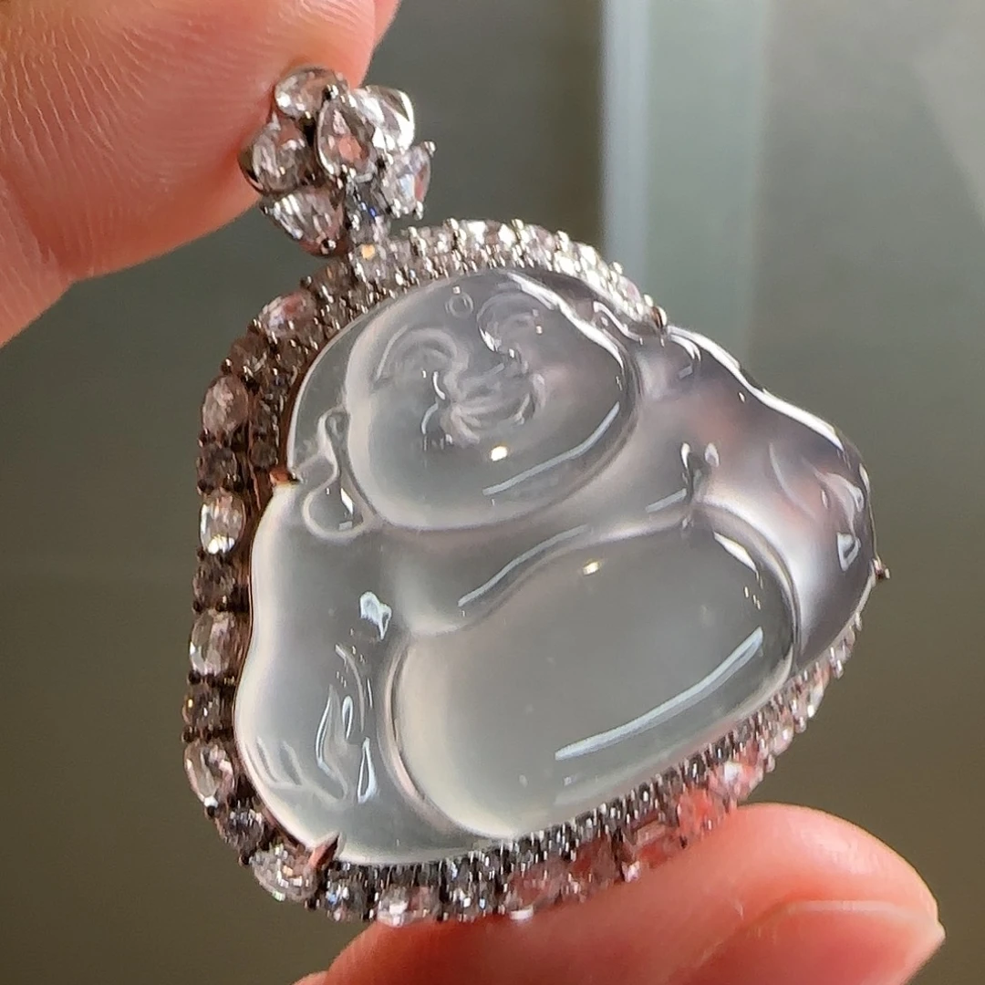 翡翠18K金镶嵌颈饰天然翡翠