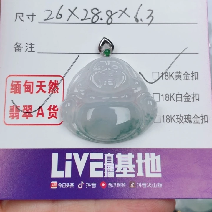 颈饰未镶嵌翡翠亻***攵缅甸翡翠A货