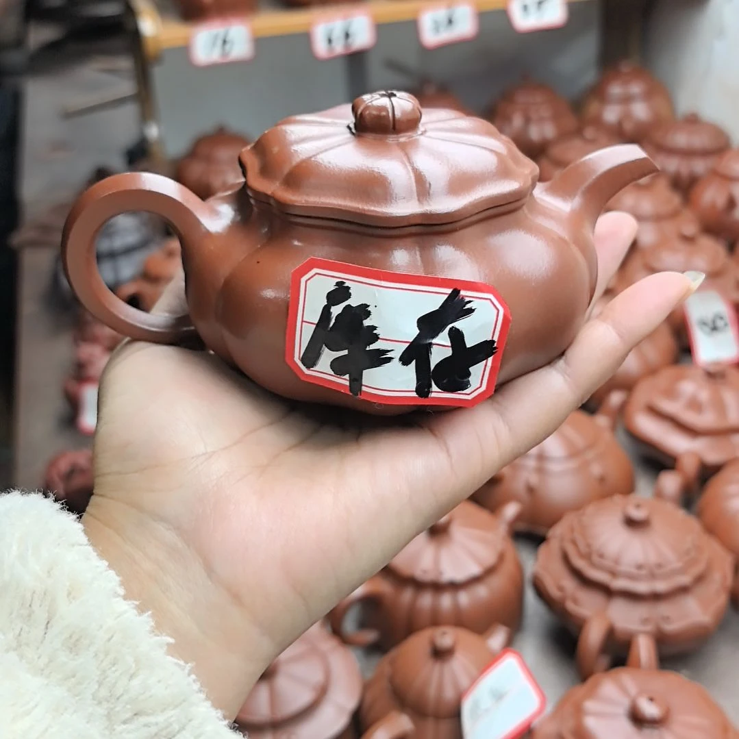 紫砂茶壶朱泥筋纹君德240cc