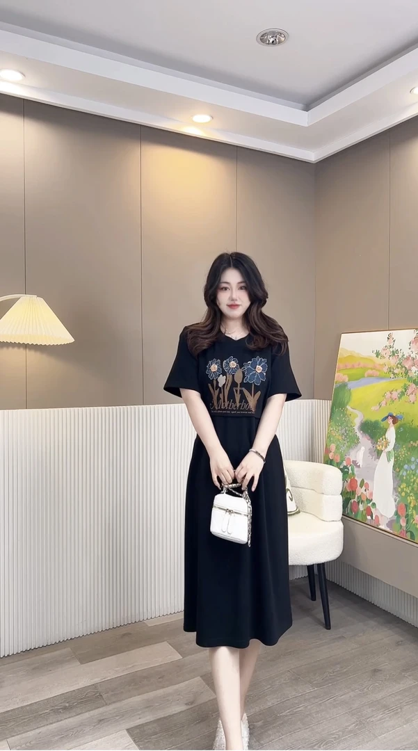 【玲胖胖 圣洁罗兰】宽松时尚百搭显瘦大码连衣裙LPP61556