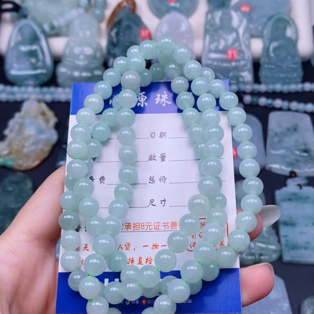 翡翠未镶嵌颈饰珠链