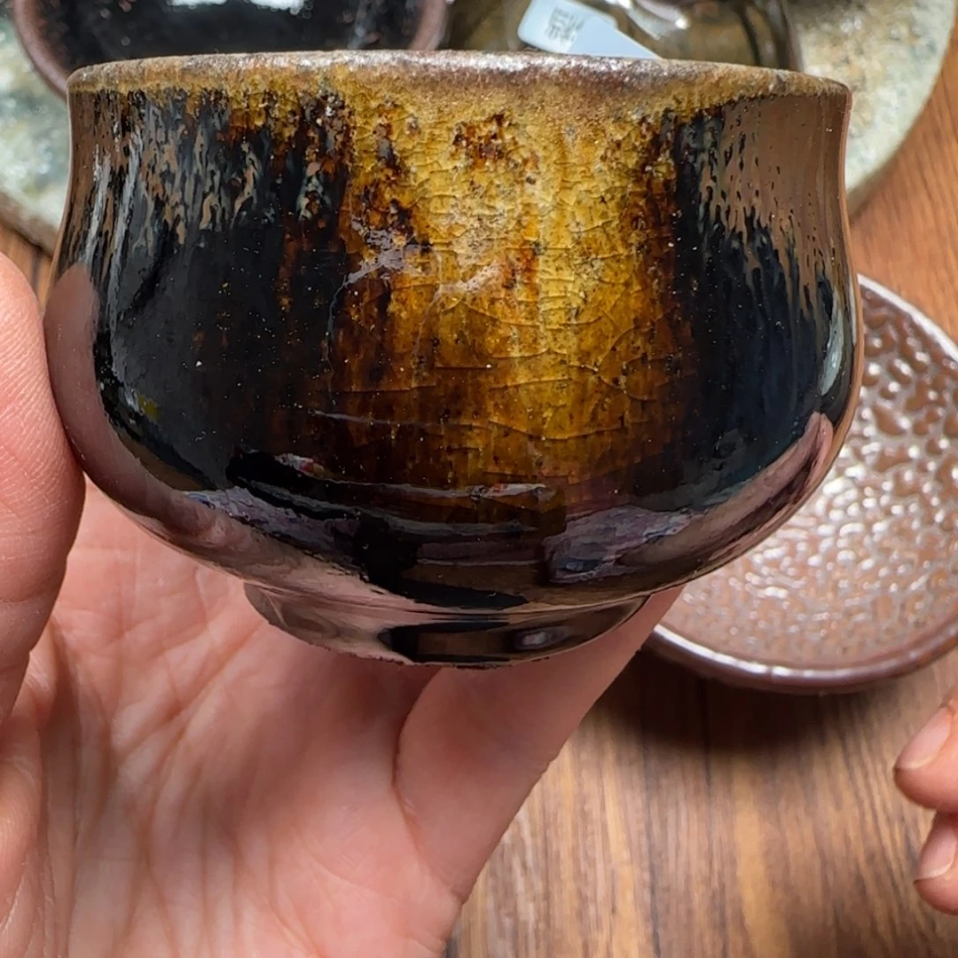 柴烧建盏茶盏茶杯101
