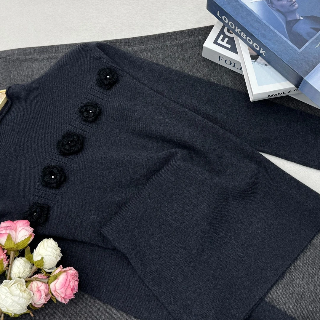 【五花套头灰色】早秋新款时尚长袖针织上衣QC5985