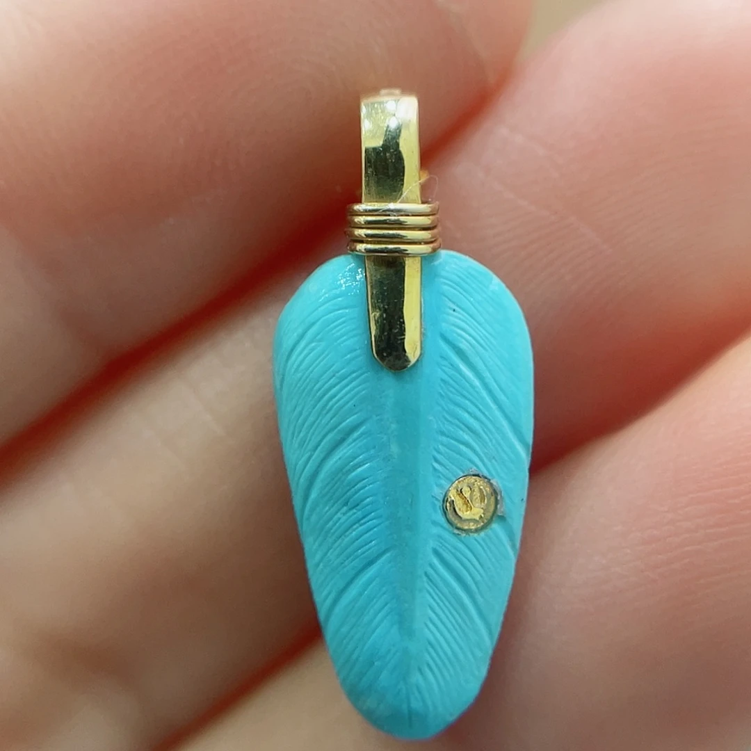 绿松石18K金镶嵌珠宝奇石