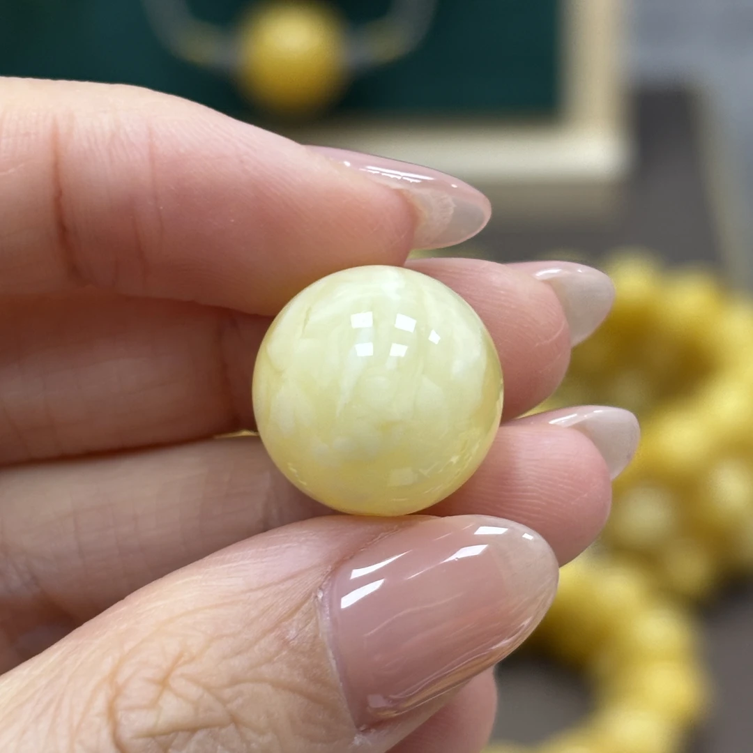 16.0mm 小妖珠宝天然原矿琥珀蜜蜡
