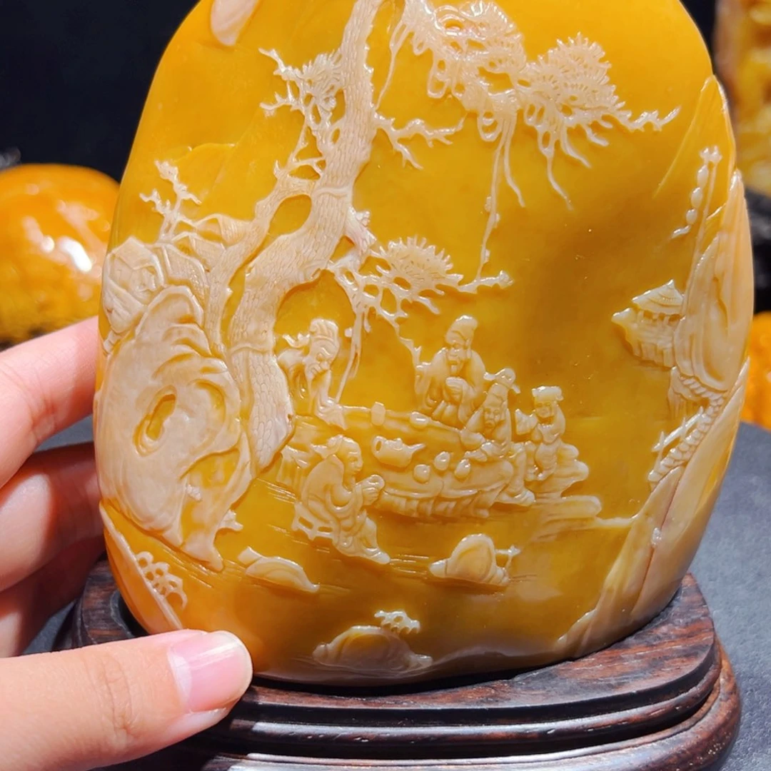 田黄石龙**丝石雕石雕石雕