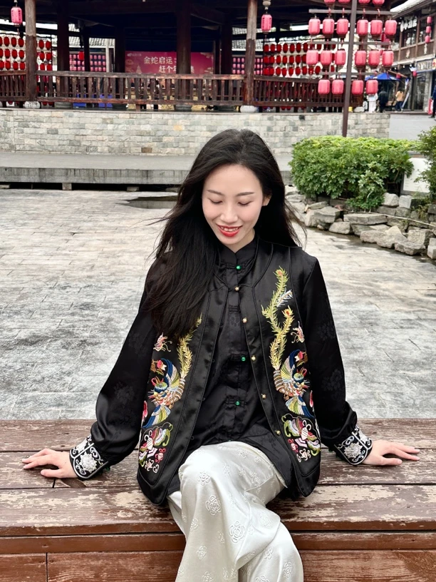 2027/#2025新款新中式国风《网红复古时尚刺绣女士马甲