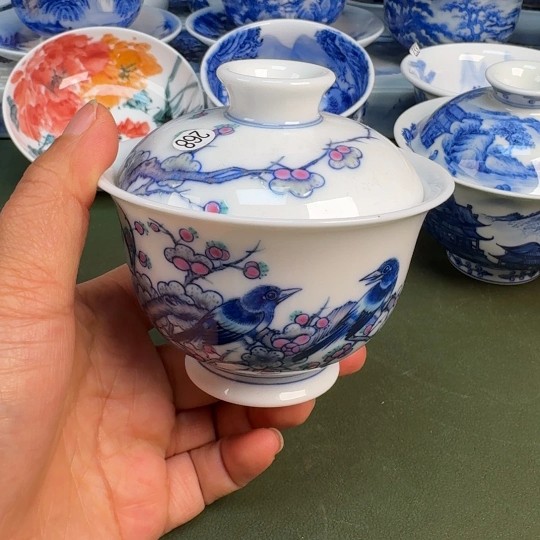 陶景德镇纯水绘茶具圆圆268