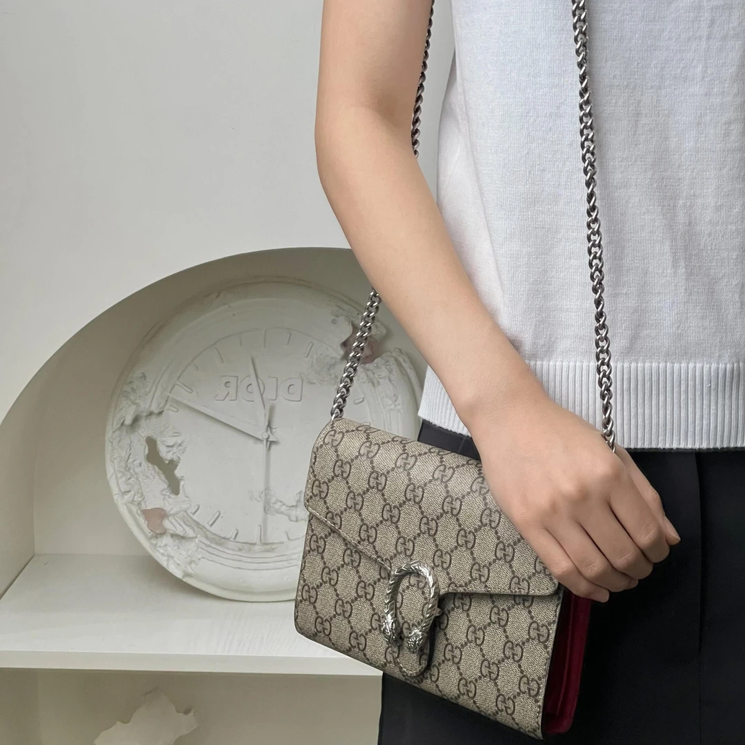 95新 GUCCI/古驰 gucci 酒神woc红内里/98新