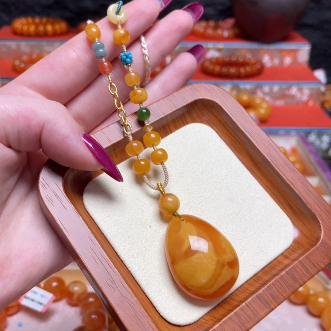 蜜蜡未镶嵌颈饰项链