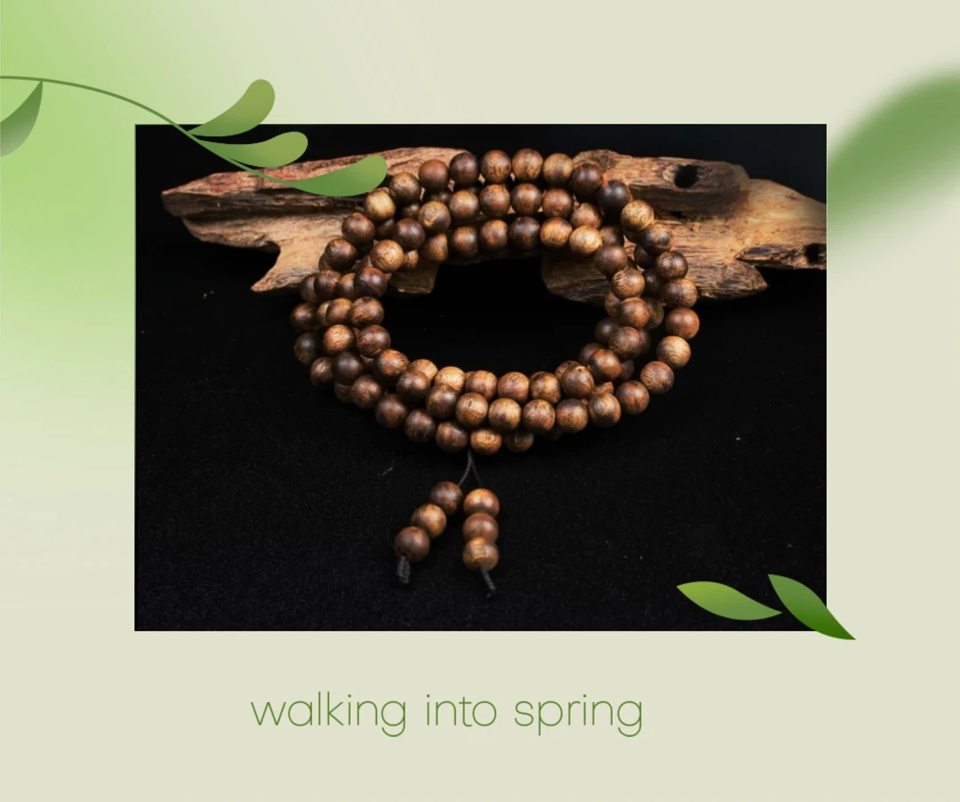 【收藏级】海南沉香白棋虫漏0.8圆珠多圈