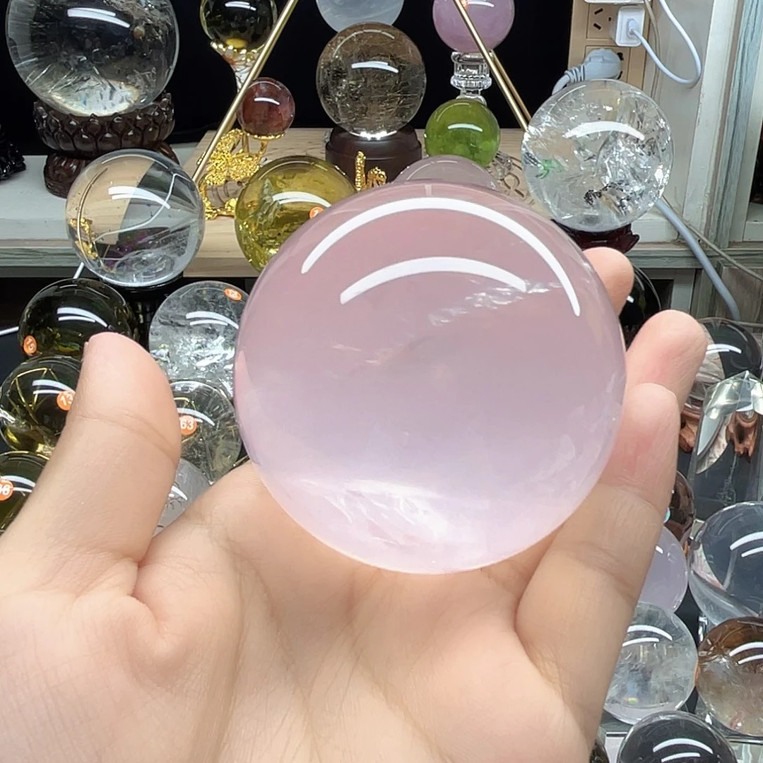 未镶嵌珠宝半成品水晶粉水晶12芒星61