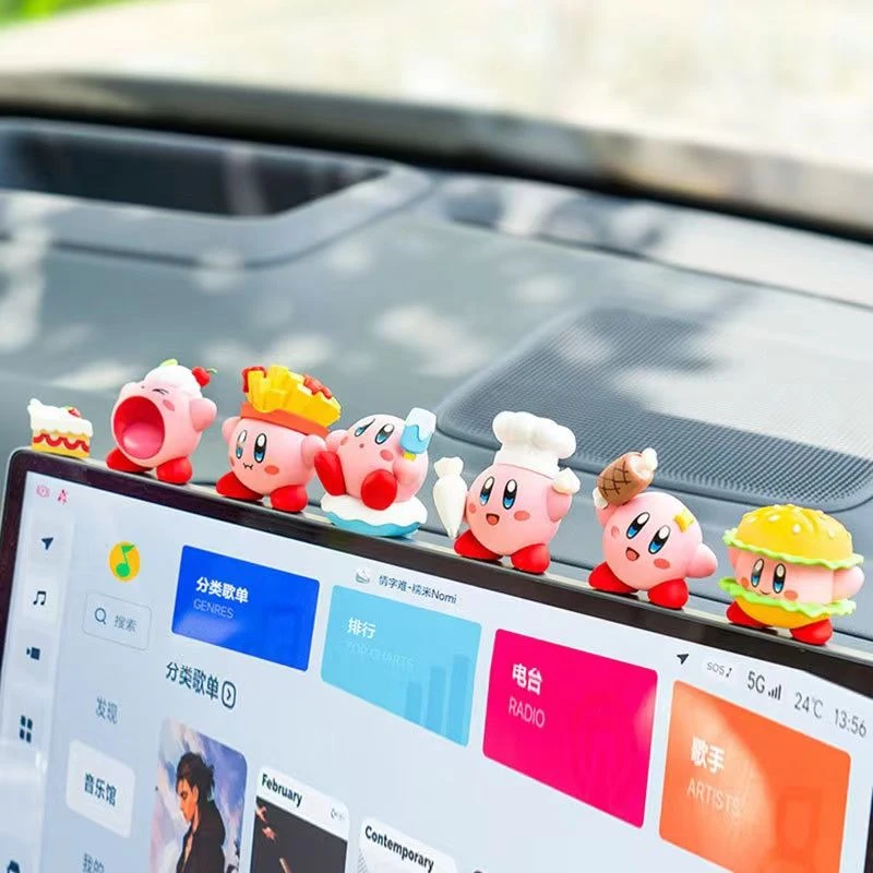 星之卡比车内装饰美食系列可爱卡通蛋糕模型装饰手办车载摆件娃娃