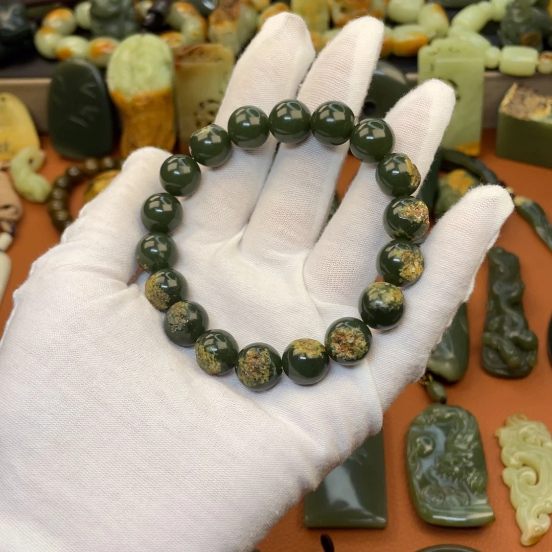 岫岩河磨玉（透闪石质玉）未镶嵌手链