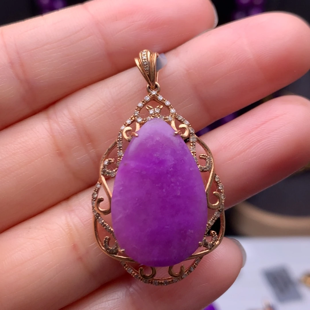 苏纪石（舒俱来）18K金镶嵌吊坠