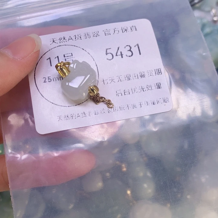 翡翠颈饰9K金镶嵌翡翠