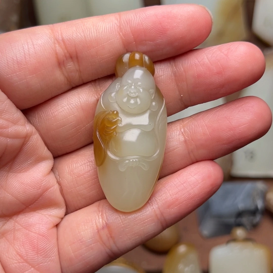 @***祥颈饰未镶嵌和田玉（糖玉）