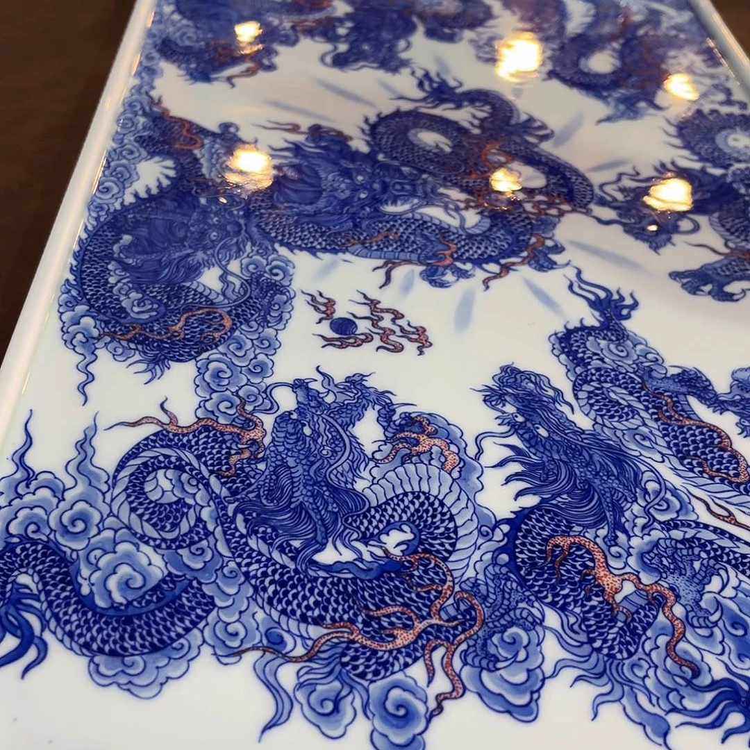 九龙干泡茶台手工手绘绘