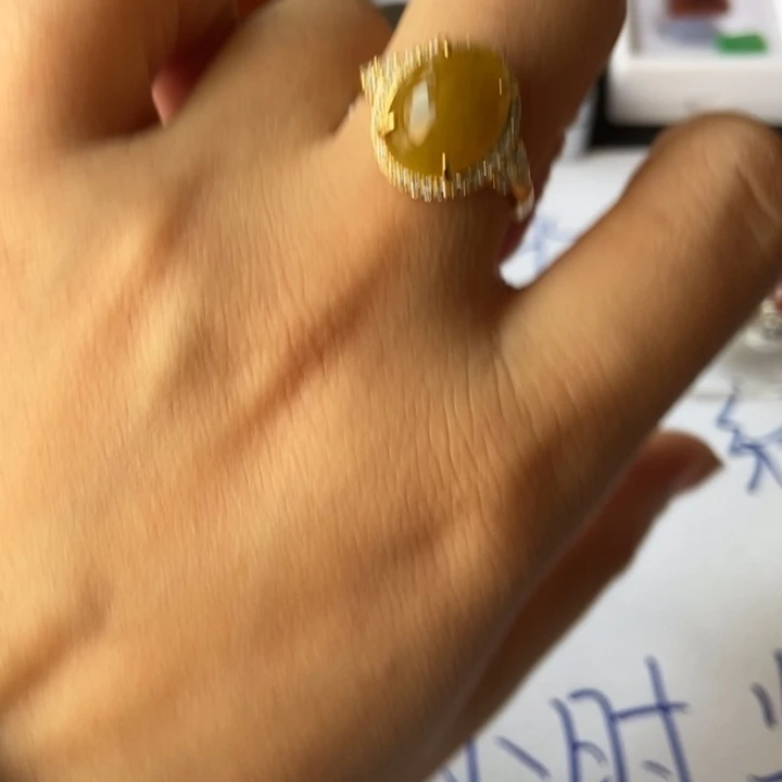 翡翠戒指银S925镶嵌戒指