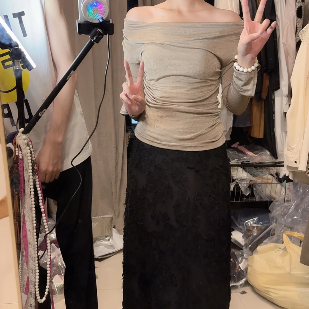 一字肩上衣内搭无敌