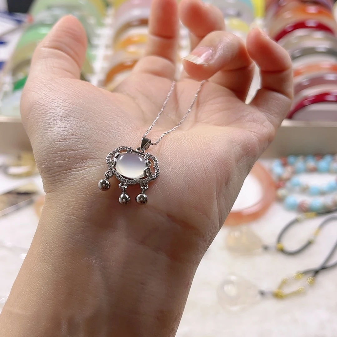 翡翠戒指银S925镶嵌玉*•