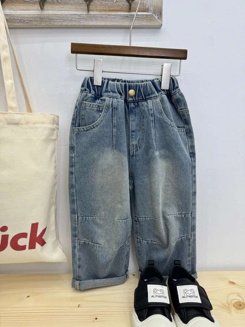 2025春季新款百搭韩版直筒裤男女同款牛仔裤A8017