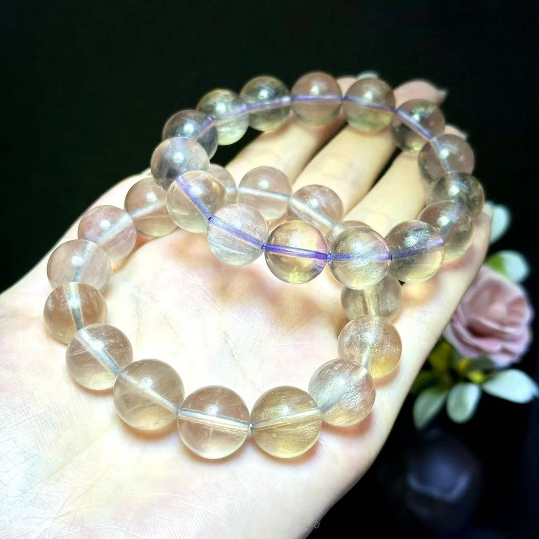 q-C3727卡12左右-极光发丝萤石手串-多样性发其一