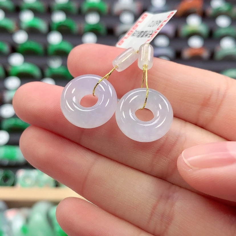 【闪购商品】未镶嵌戒指翡翠甜甜圈一对