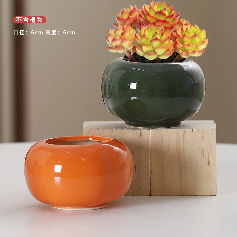 2个花盆多肉绿植透气简约大口径室内个性花卉盆栽