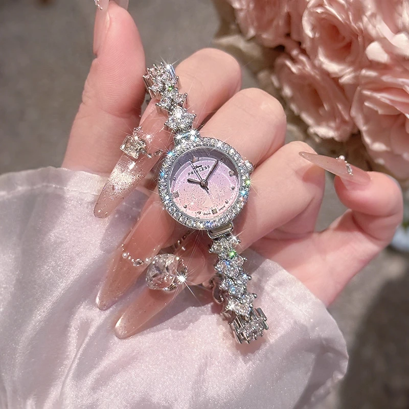 迪士尼女士手表轻奢小众高级感女款美人鱼礼物简约防水女士手表