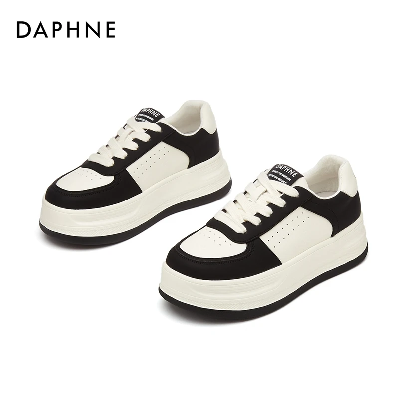 Daphne/达芙妮2025松糕底休闲板鞋春季新款女士小个子百搭运动鞋