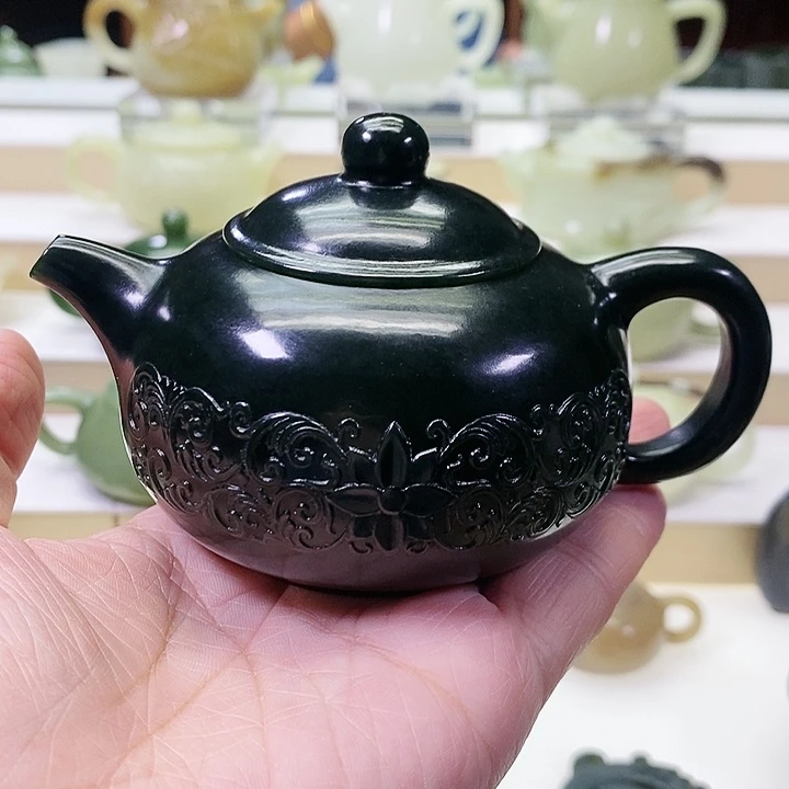 和田玉未镶嵌挂件茶壶180m l