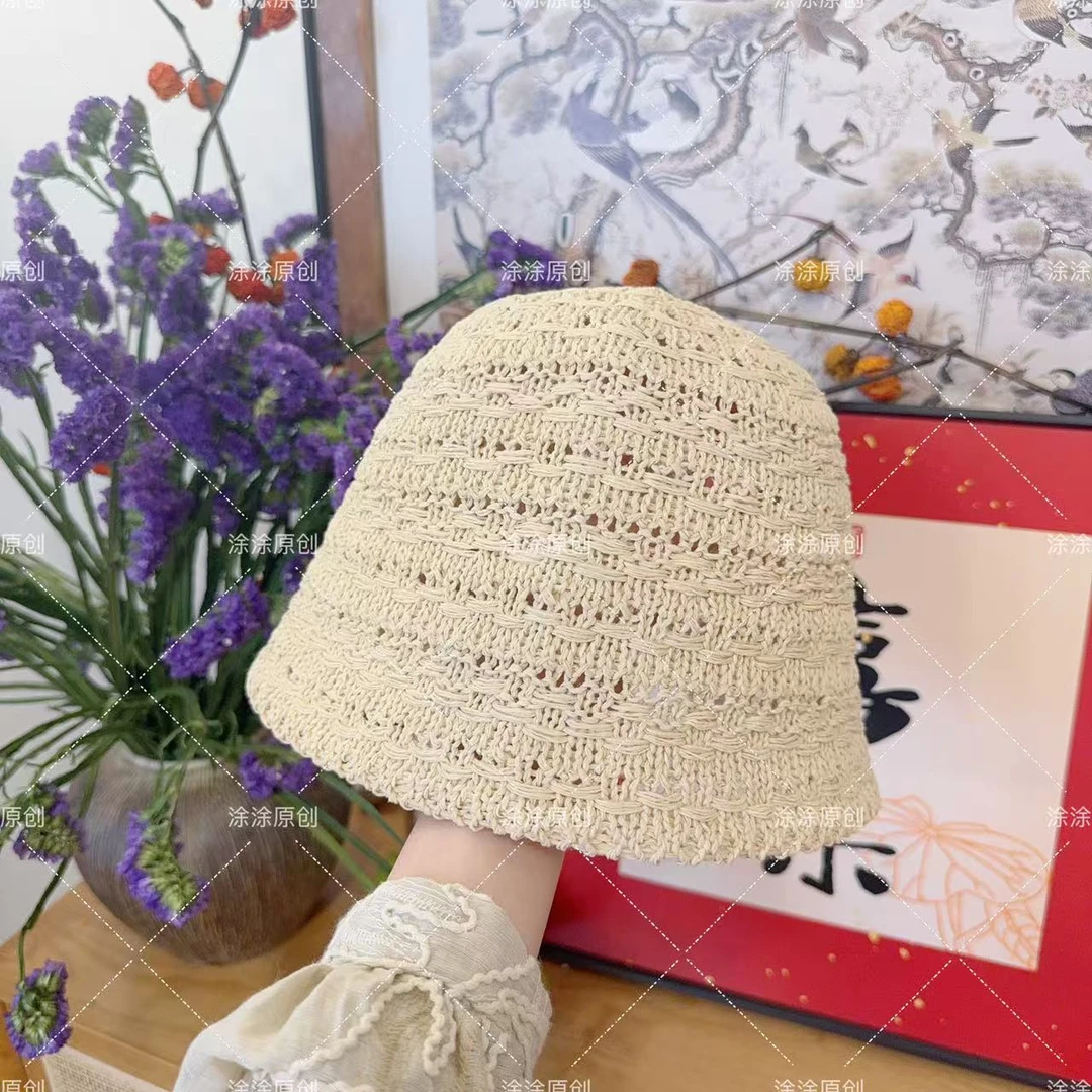 涂涂国风【编织搭配系列】原创设计手工彩色编织单肩包编织渔夫帽
