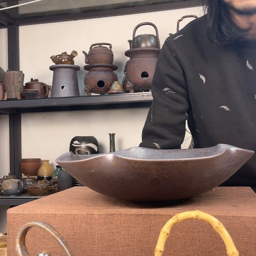 紫泥茶壶紫砂粗陶茶器