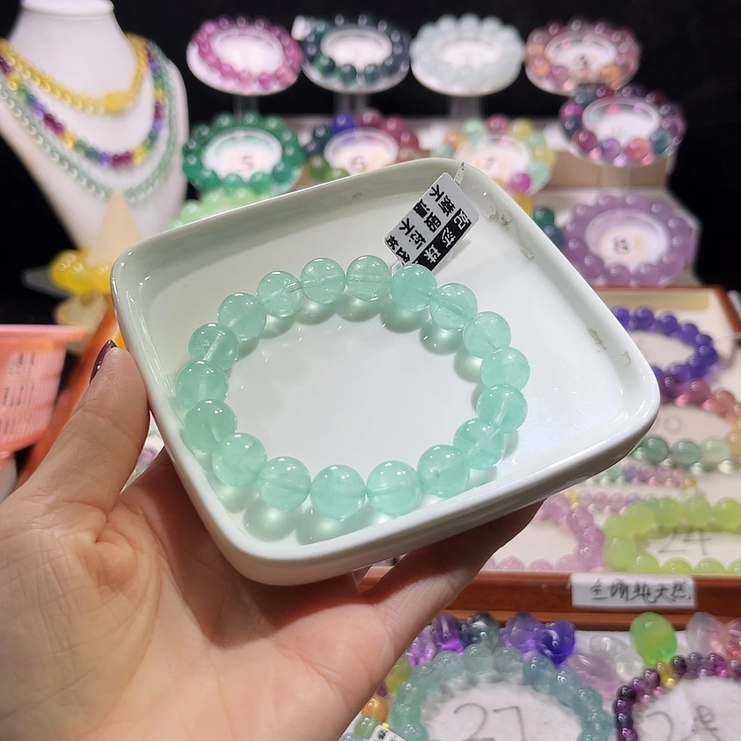 未镶嵌手链萤石薄荷曼波