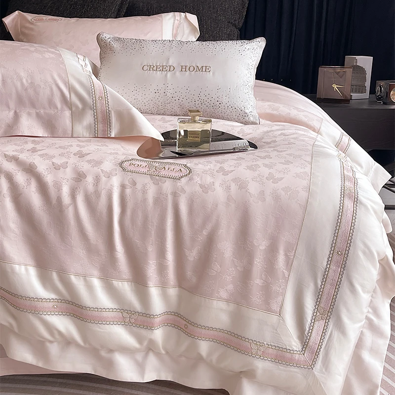 喜兹 贝琳娜 天丝棉提花轻奢四件套 进口重工高精密刺绣ins风床品