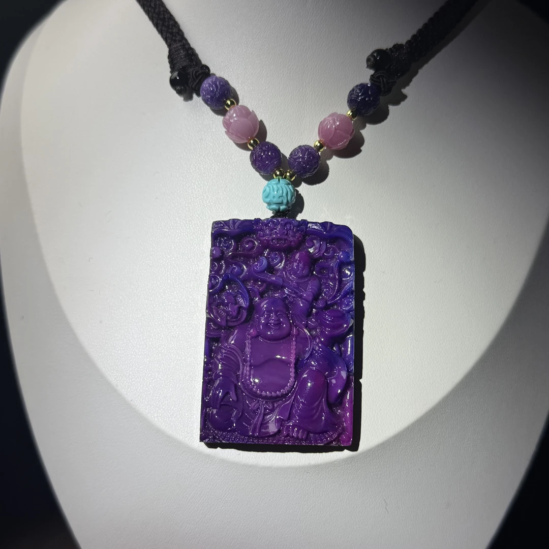 【祥百福】 A0090 紫 龙 醇 雕刻佛牌 多样性发其一