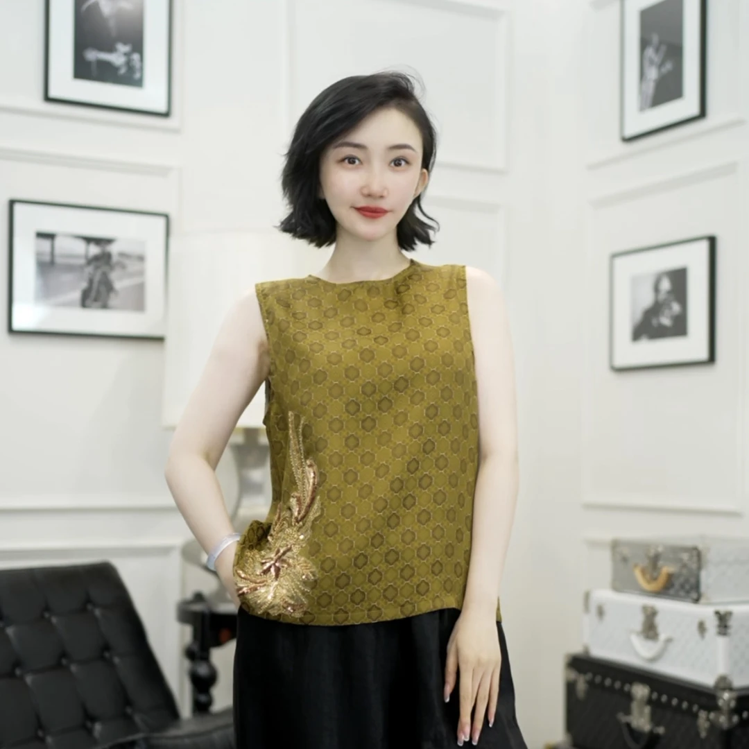 Betty Bairn【传承/茶衍】花萝香云纱18姆米马甲25B-BW10325