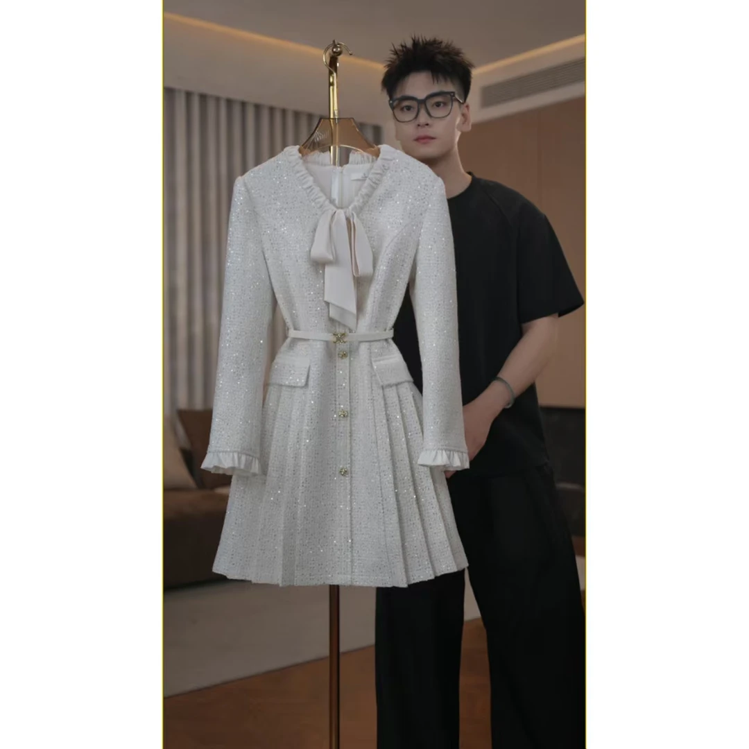 【新品-蒂妮佳】2315品牌女装高贵气质显瘦长袖连衣裙